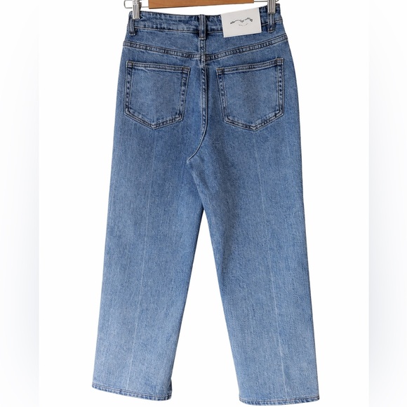 Alexander Wang  diffusion High Rise Relaxed Fit Blue Denim Jeans Apple Logo Sz S - Picture 3 of 7